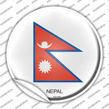 Nepal Country Novelty Circle Sticker Decal