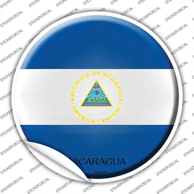 Nicaragua Country Novelty Circle Sticker Decal