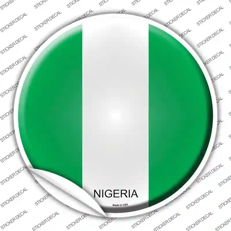 Nigeria Country Novelty Circle Sticker Decal
