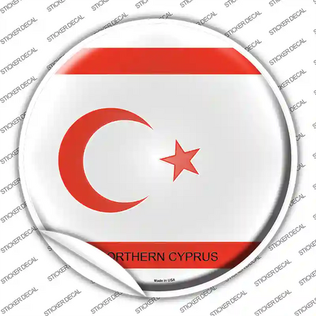 Northern Cyprus Country Novelty Circle Sticker Decal