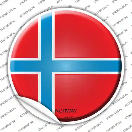 Norway Country Novelty Circle Sticker Decal