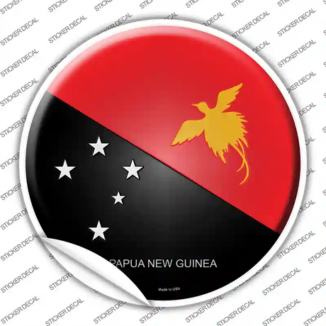 Papua New Guinea Country Novelty Circle Sticker Decal