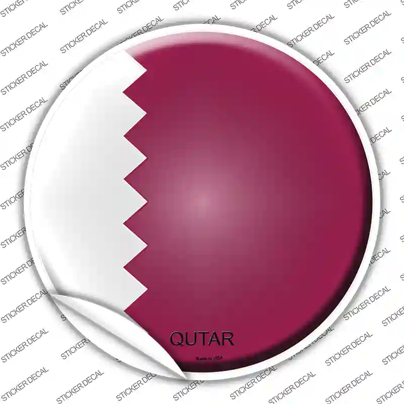 Qatar Country Novelty Circle Sticker Decal