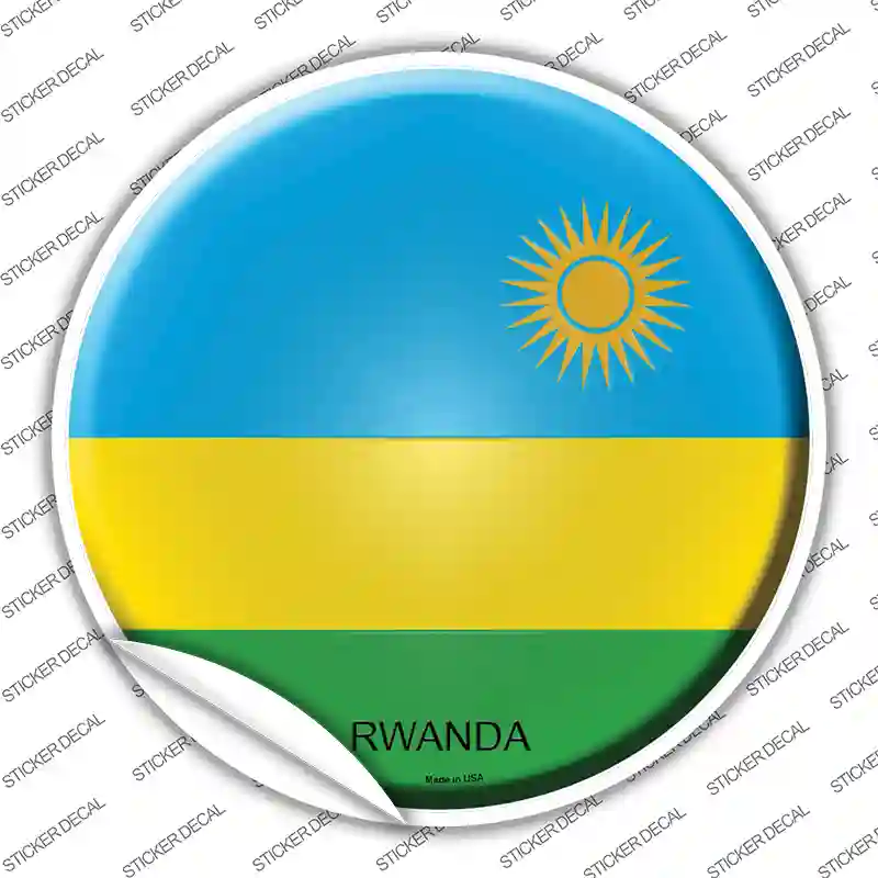 Rwanda Country Novelty Circle Sticker Decal