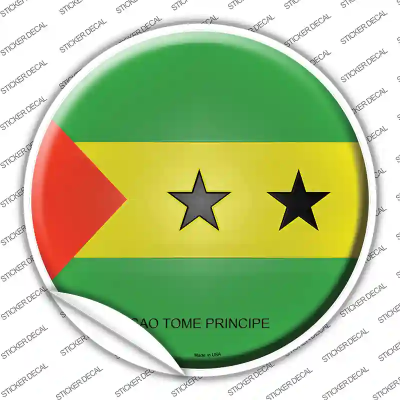 Sao Tome Principe Country Novelty Circle Sticker Decal