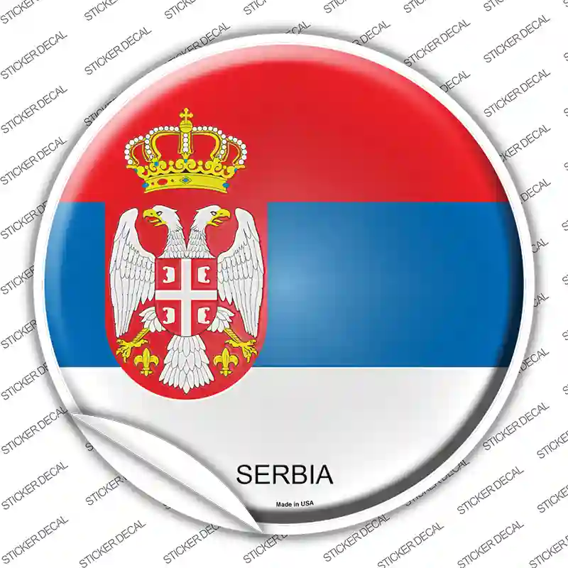 Serbia Country Novelty Circle Sticker Decal