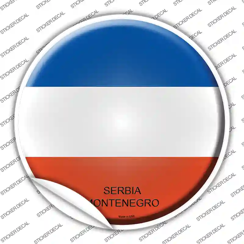 Serbia Montenegro Country Novelty Circle Sticker Decal