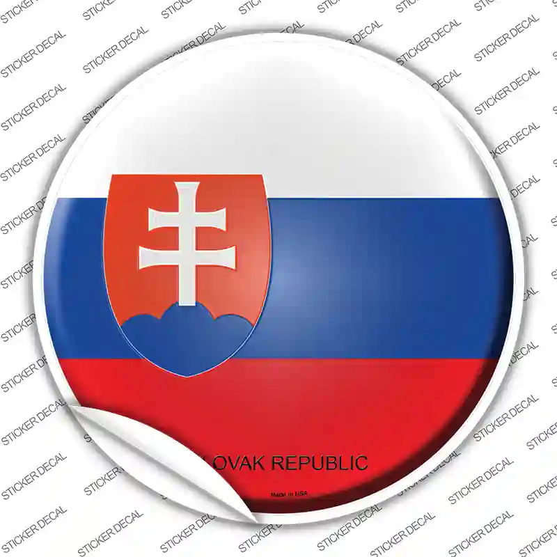 Slovak Republic Country Novelty Circle Sticker Decal
