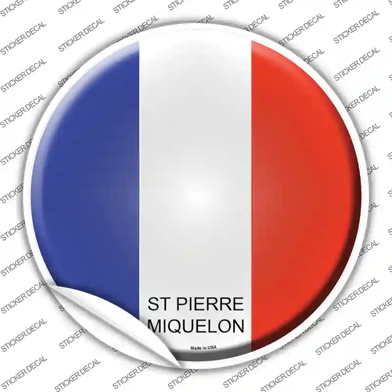 St Pierre Miquelon Country Novelty Circle Sticker Decal