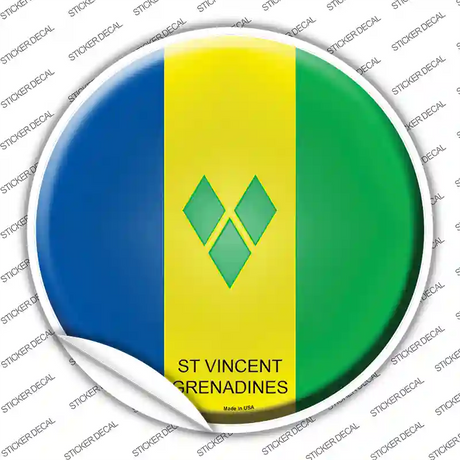 St Vincent Grenadines Country Novelty Circle Sticker Decal
