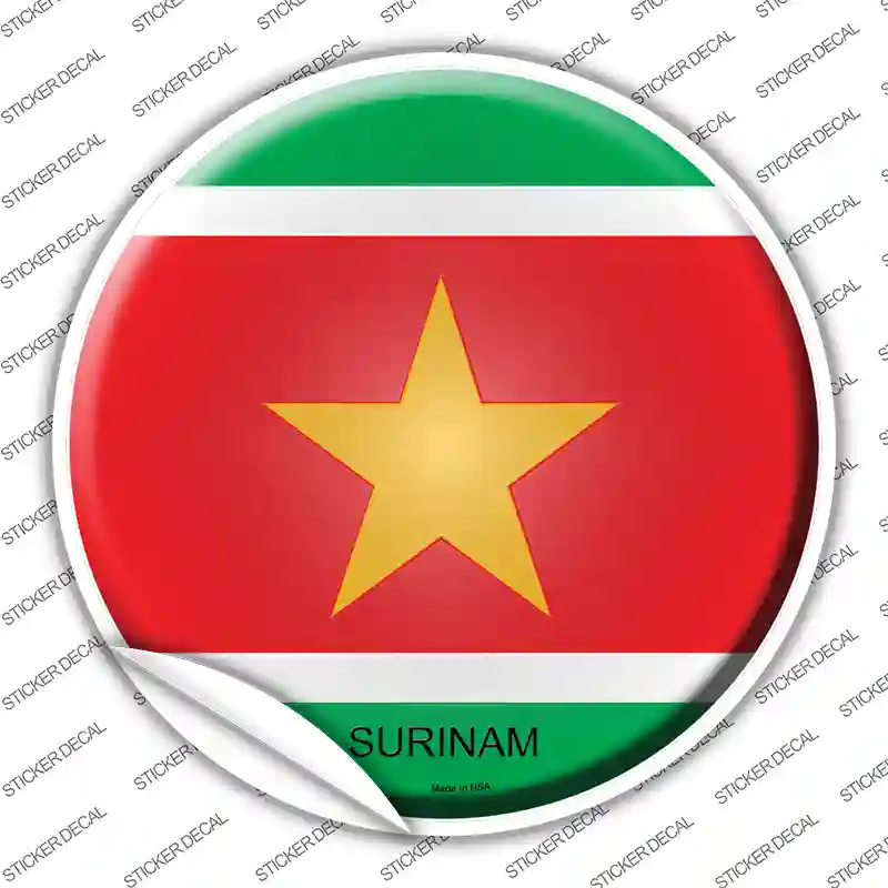 Surinam Country Novelty Circle Sticker Decal