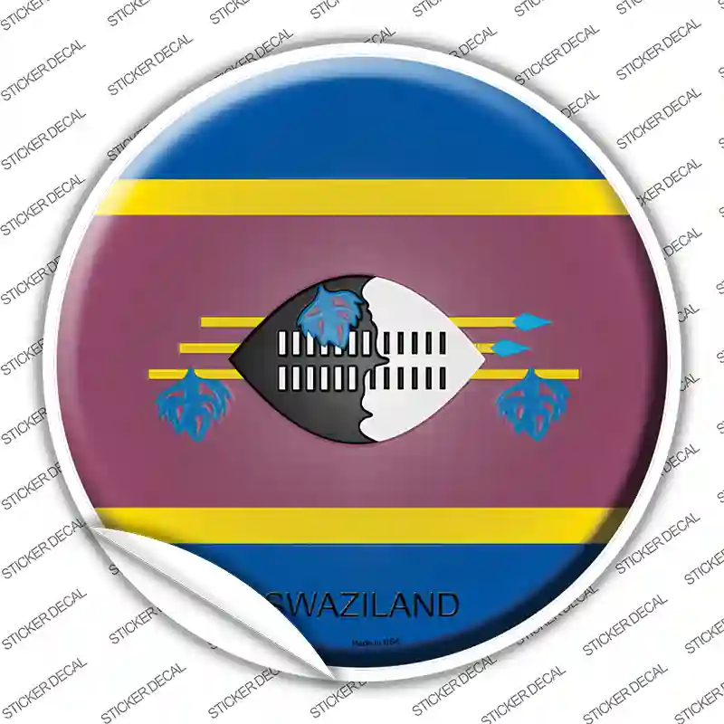 Swaziland Country Novelty Circle Sticker Decal
