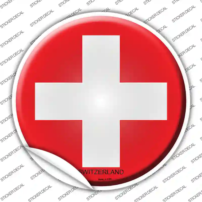 Switzerland Country Novelty Circle Sticker Decal