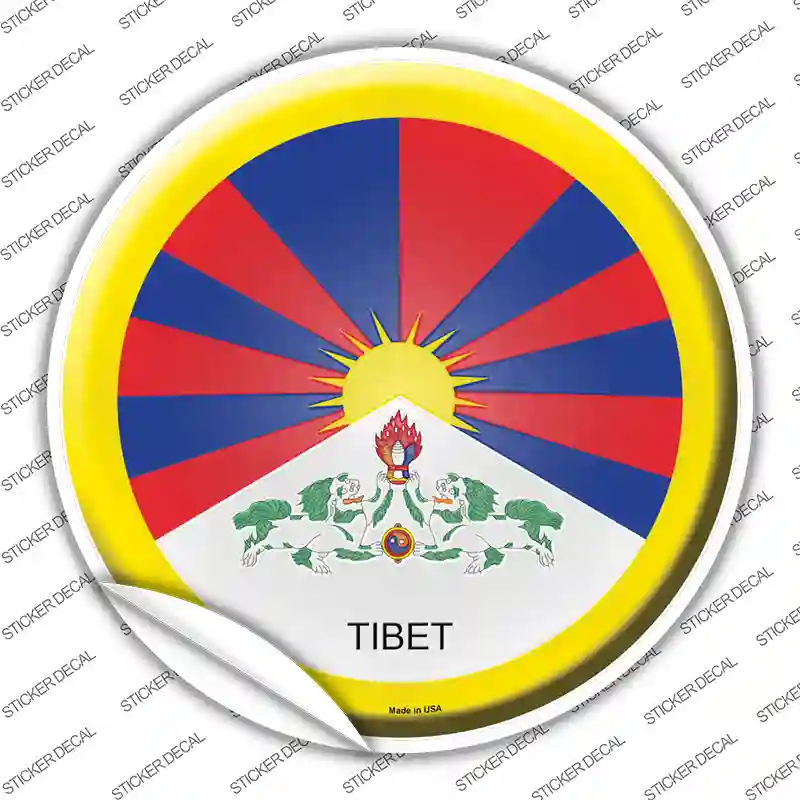 Tibet Country Novelty Circle Sticker Decal