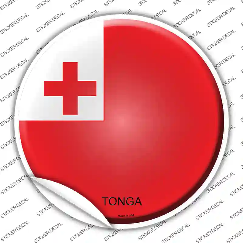 Tonga Country Novelty Circle Sticker Decal
