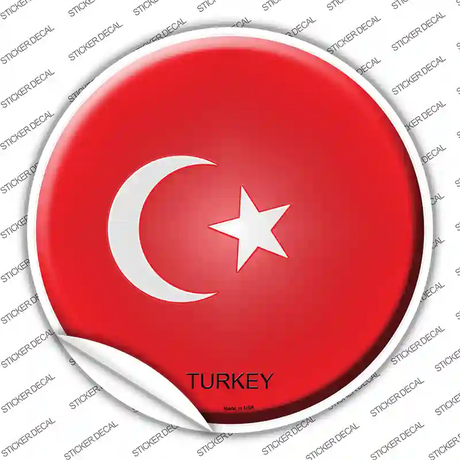Turkey Country Novelty Circle Sticker Decal
