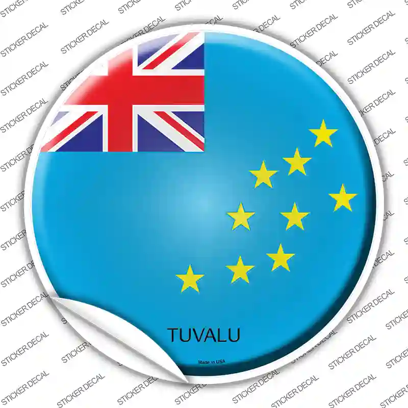 Tuvalu Country Novelty Circle Sticker Decal