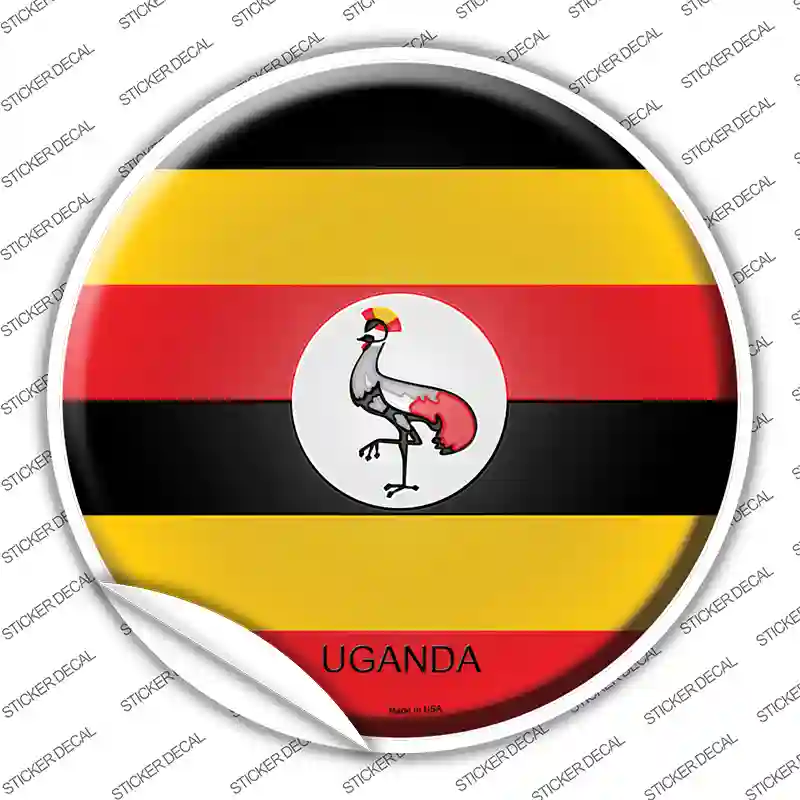 Uganda Country Novelty Circle Sticker Decal