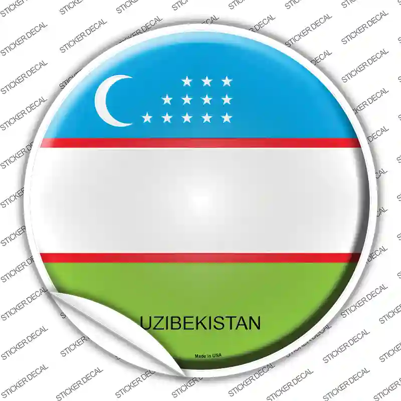 Uzibekistan Country Novelty Circle Sticker Decal