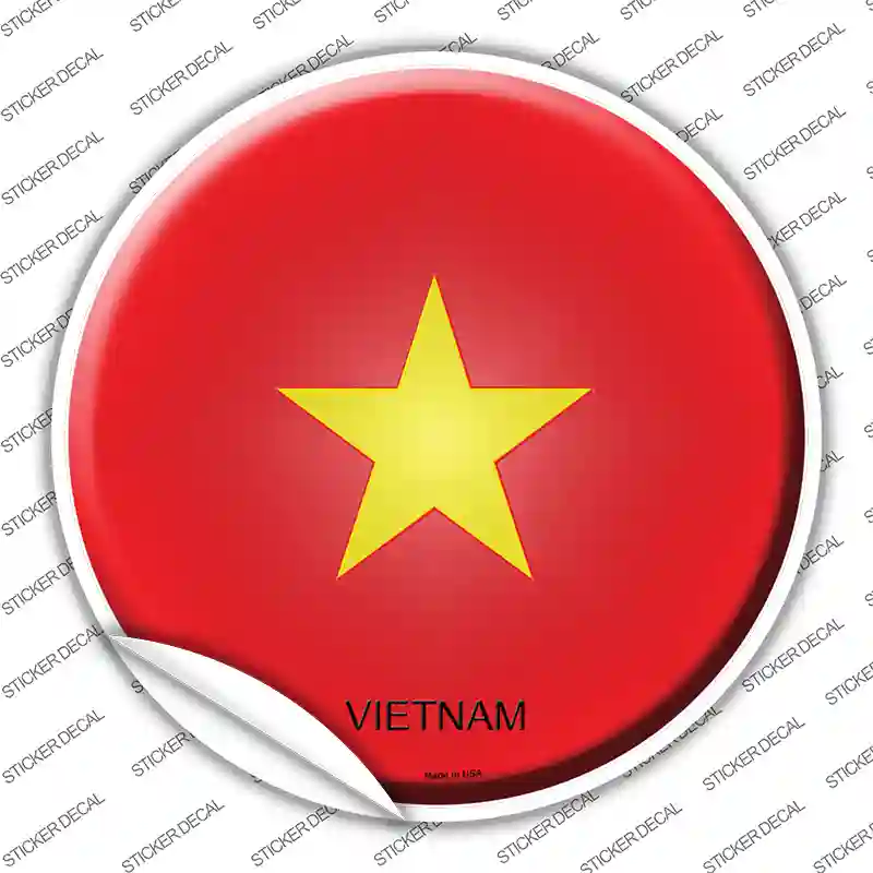 Vietnam Country Novelty Circle Sticker Decal