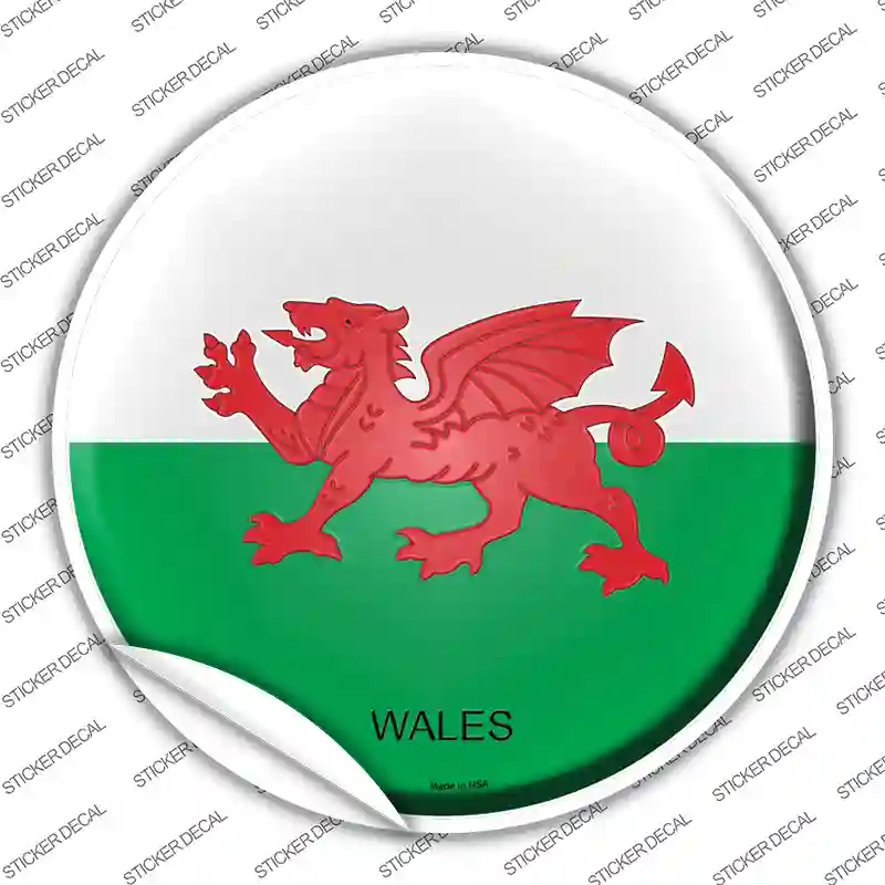 Wales Country Novelty Circle Sticker Decal