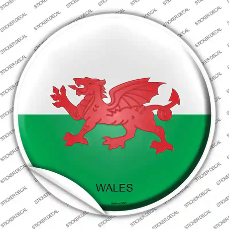 Wales Country Novelty Circle Sticker Decal