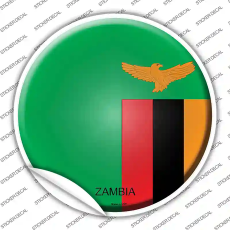 Zambia Country Novelty Circle Sticker Decal