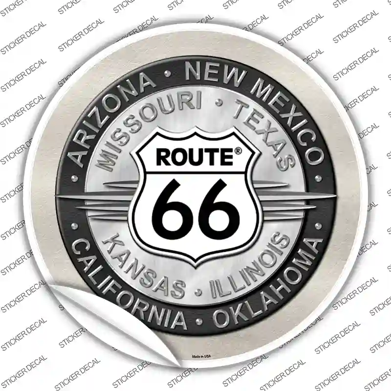 Route 66 States Novelty Circle Sticker Decal