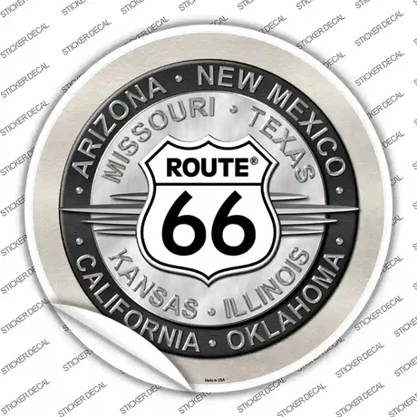 Route 66 States Novelty Circle Sticker Decal