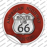 Route 66 American Highway Novelty Circle Sticker Decal