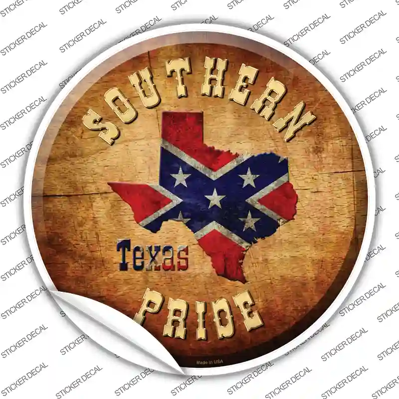 Southern Pride Texas Novelty Circle Sticker Decal