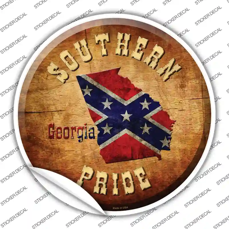 Southern Pride Georgia Novelty Circle Sticker Decal