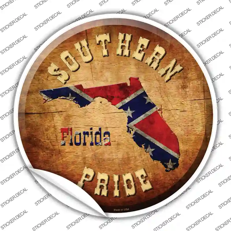Southern Pride Florida Novelty Circle Sticker Decal