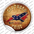 Southern Pride North Carolina Novelty Circle Sticker Decal