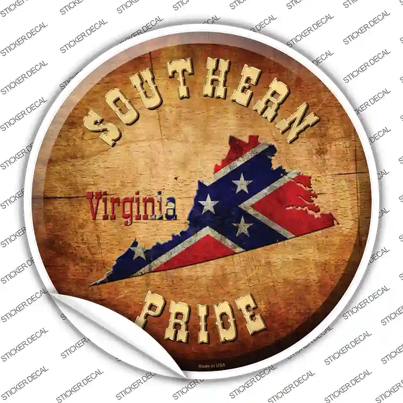 Southern Pride Virginia Novelty Circle Sticker Decal