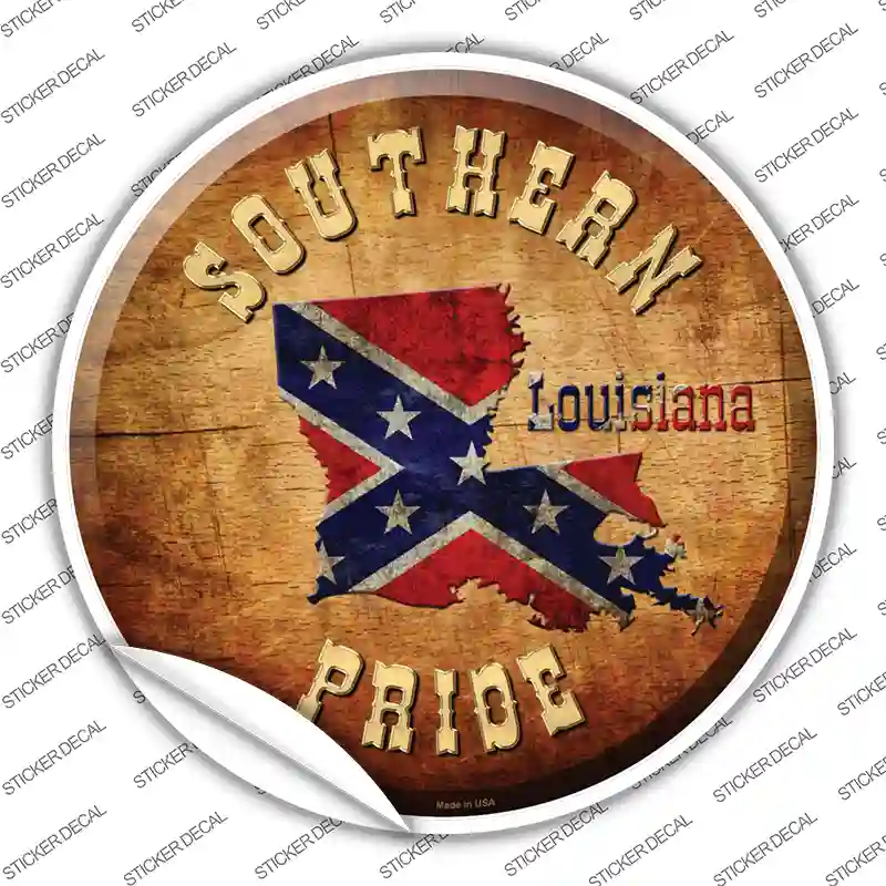 Southern Pride Louisiana Novelty Circle Sticker Decal