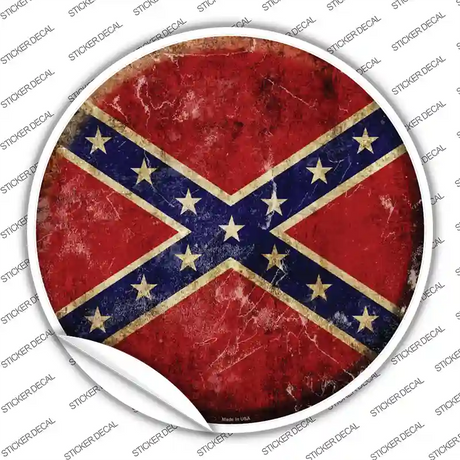 Confederate Flag Novelty Circle Sticker Decal