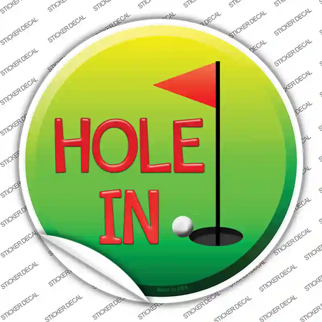 Hole In One Novelty Circle Sticker Decal