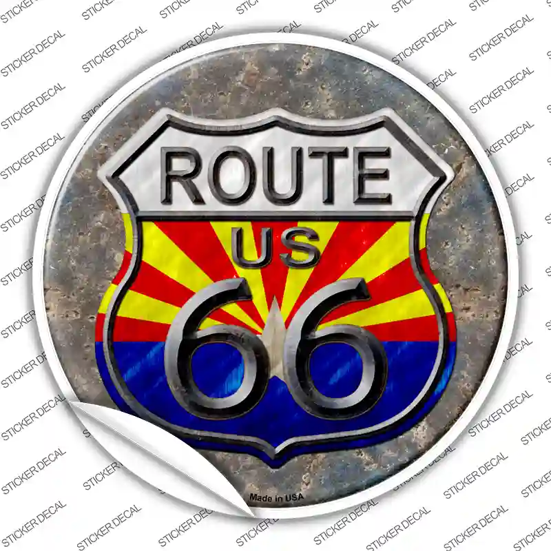 Arizona Route 66 Novelty Circle Sticker Decal