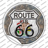Illinois Route 66 Novelty Circle Sticker Decal
