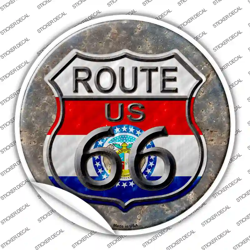 Missouri Route 66 Novelty Circle Sticker Decal