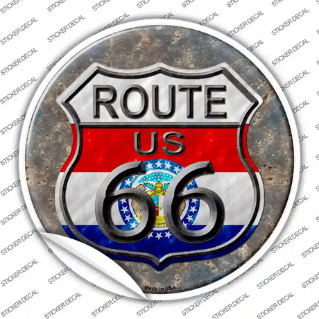 Missouri Route 66 Novelty Circle Sticker Decal