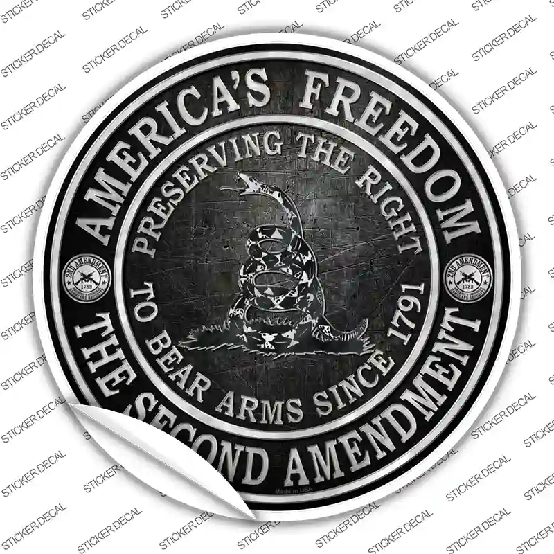 Americas Freedom Novelty Circle Sticker Decal