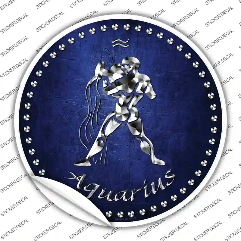 Aquarius Novelty Circle Sticker Decal