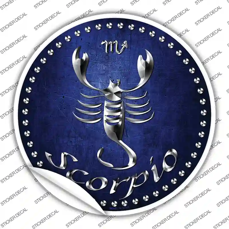 Scorpio Novelty Circle Sticker Decal
