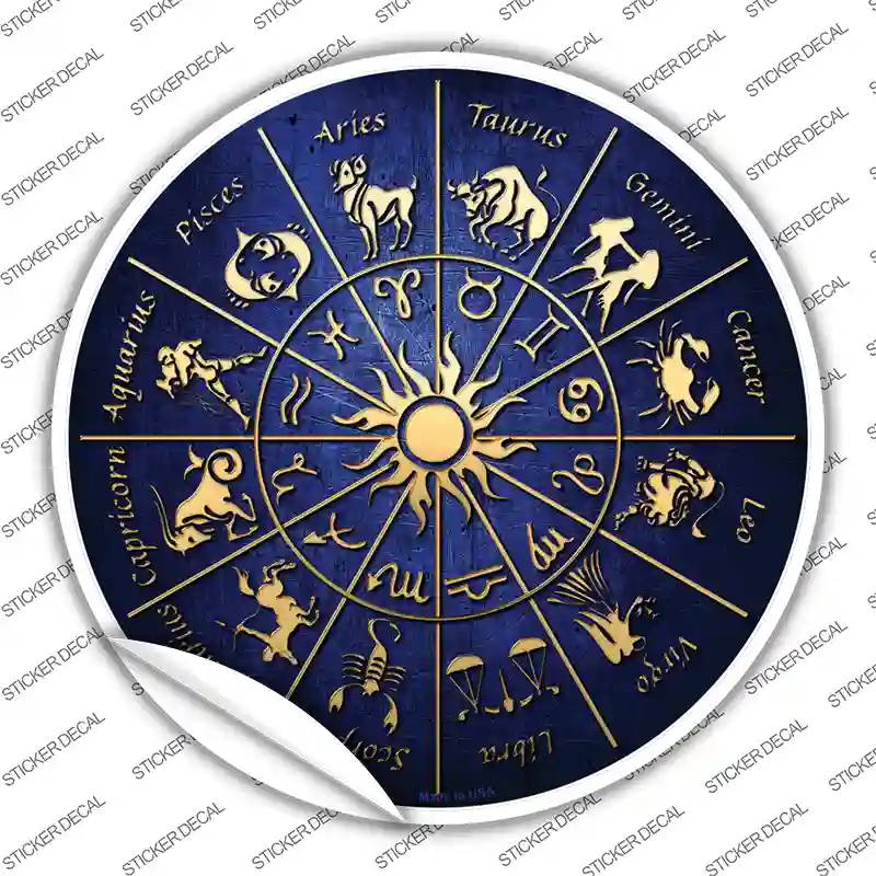 Zodiac Signs Novelty Circle Sticker Decal