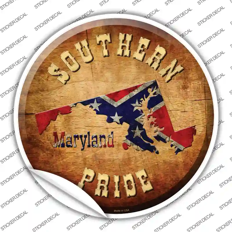 Southern Pride Maryland Novelty Circle Sticker Decal