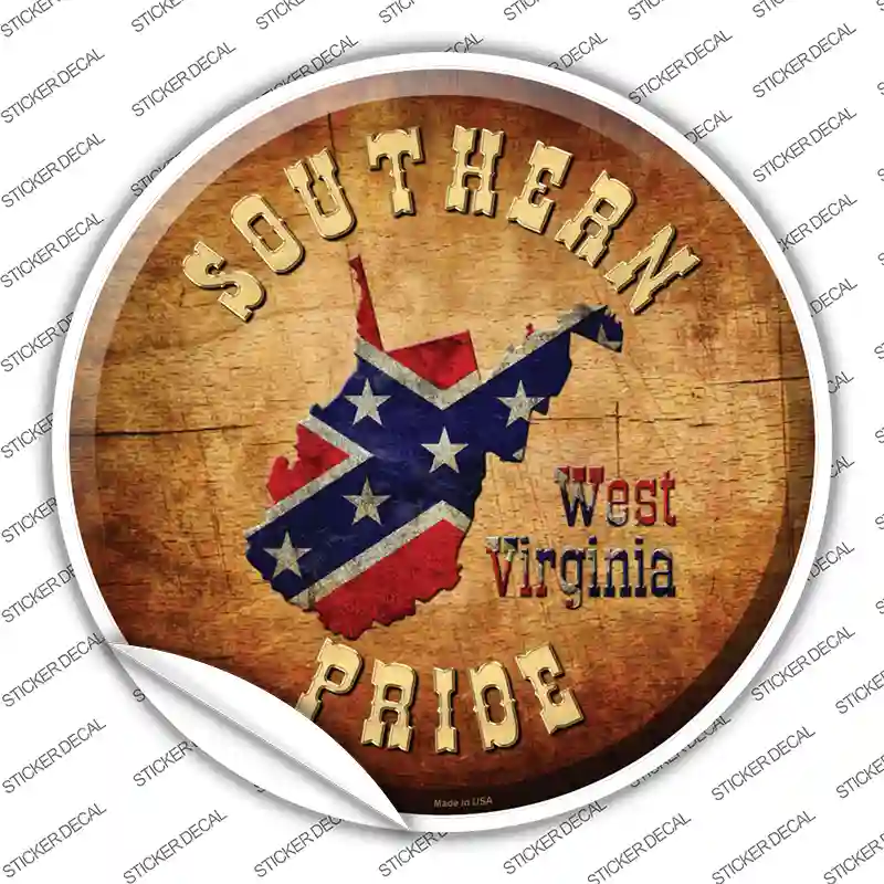 Southern Pride West Virginia Novelty Circle Sticker Decal