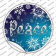 Peace Blue Novelty Circle Sticker Decal