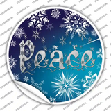 Peace Blue Novelty Circle Sticker Decal
